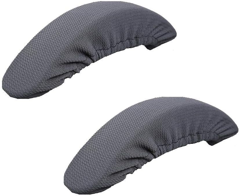 Isccdy Removable Washable Office Chair Armrest Slipcovers Covers Pads (Gray)