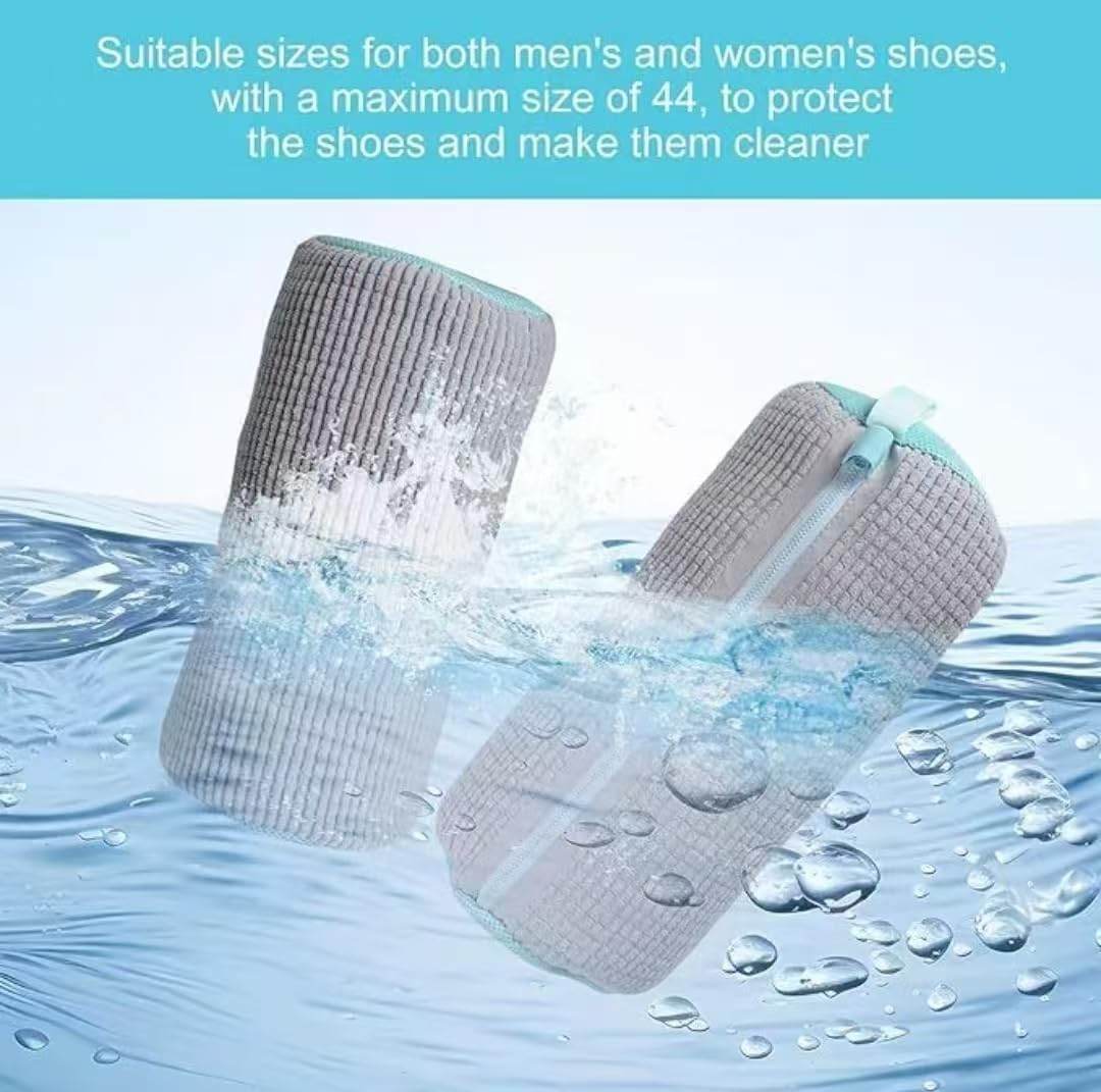 2Pcs Shoe Washing Machine Bag Laundry Shoe Bags for Washing Machine, Shoe Washing Bag Shoe Laundry Bag for Washer and Dryer Reusable Shoe Washing Bags (Grey)