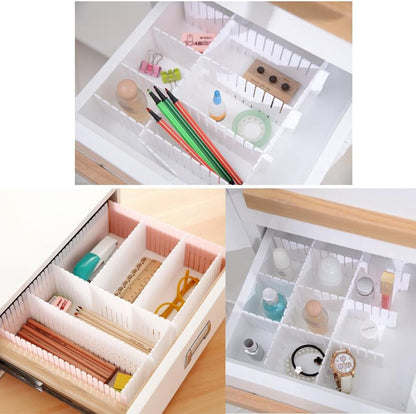 Onerbuy 8pcs Adjustable Grid Drawer Dividers DIY Plastic Closet Separator Tidy Organizer Container 32.5 * 7cm/ 12.8 * 2.8inch for Underwear Socks Belt Office Supplies(Transparent White)