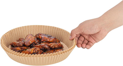 Restaurantware-Pastry Tek 8.1 x 5.5 x 1.8 Inch Air Fryer Liners, 100 Rectangle Air Fryer Baskets - No-Stick Silicone Coating, Unbleached, Food-Grade Paper Liners, For Steamer, Microwave, Oven