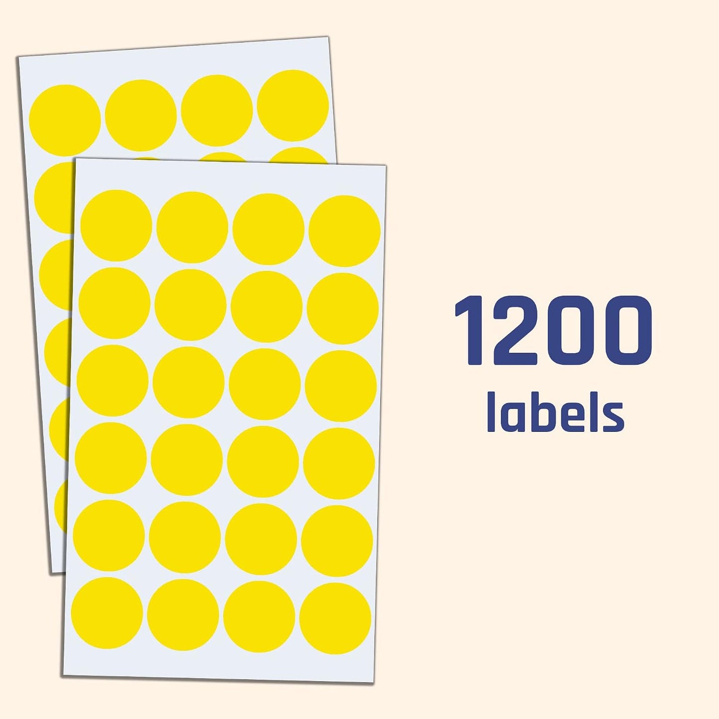 600 Pack, 1" Round Colored Dot Stickers Labels - 6 Colors