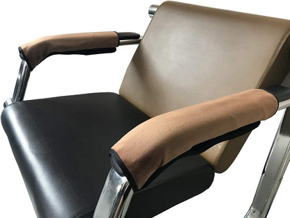 Wanty 2 Pieces Home Office Polyester Removable Durable Machine Washable Office Chair Armrest Slipcovers Covers Protect Armrests (Brown)
