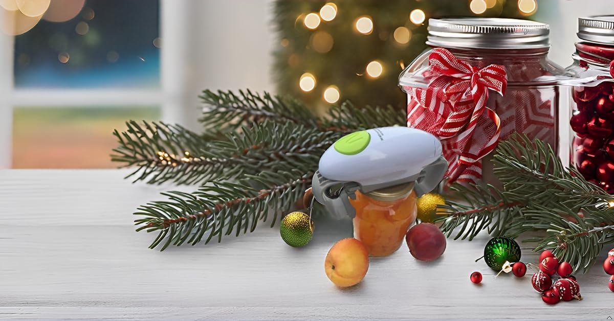 Automatic Electric Jar Opener for Seniors Arthritis, Weak Hands, One Touch | One Touch, Auto-Grip, Compact and lightweight, Ready to usefits, Almost all glass lid sizes