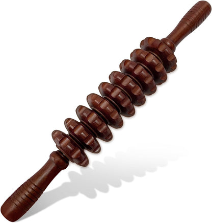 Wooden Massager Handheld Roller Trigger Point Massager Stick for Fascia, Cellulite, Muscle & Abdomen , Body Therapy Massager, Muscle Belly Relief Tool…