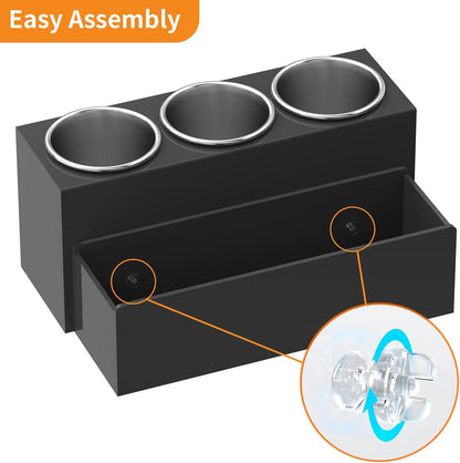 NIUBEE Acrylic Hair Tool Organizer,Hair Blow Dryer Holder with 3 Cups,White | Acrylic Hot Tools Organizer,Hair Organizer Storage Countertop,Blow Dryer Holder for Curling Iron,Brush, Straightener,Bathroom