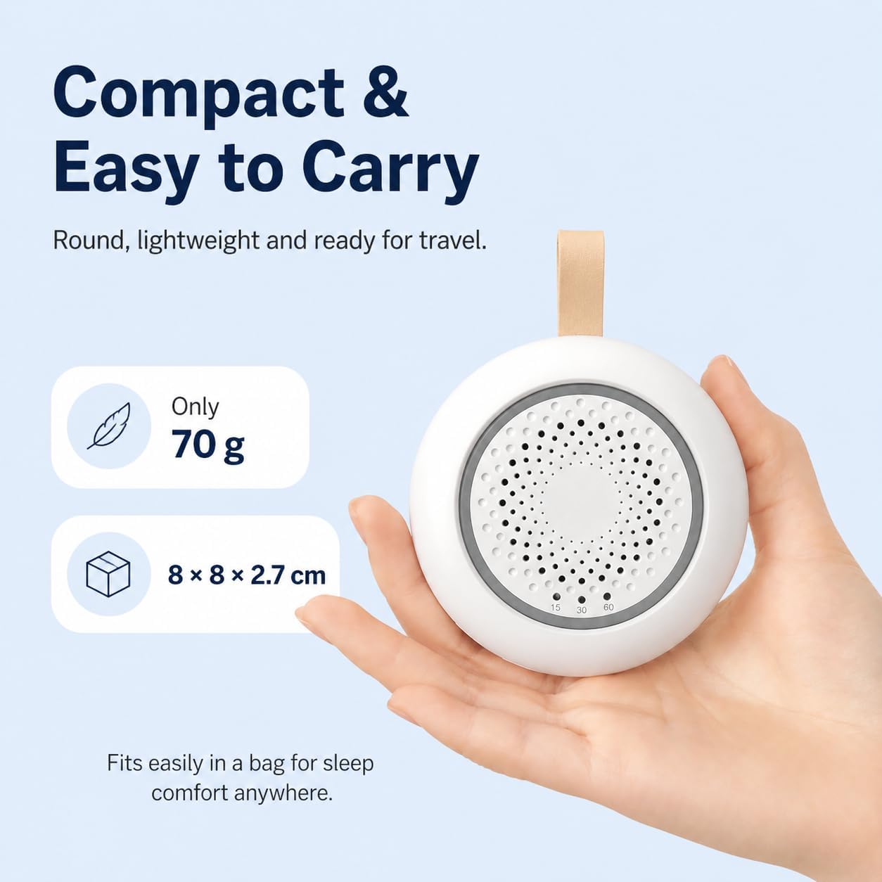 MISIRUN White Noise Machine for Baby and Adult Sleep, for Nursery Travel | 24 soothing sounds, 3-level night light, auto noise detection and 15/30/60-min timer for bedtime, stroller and travel