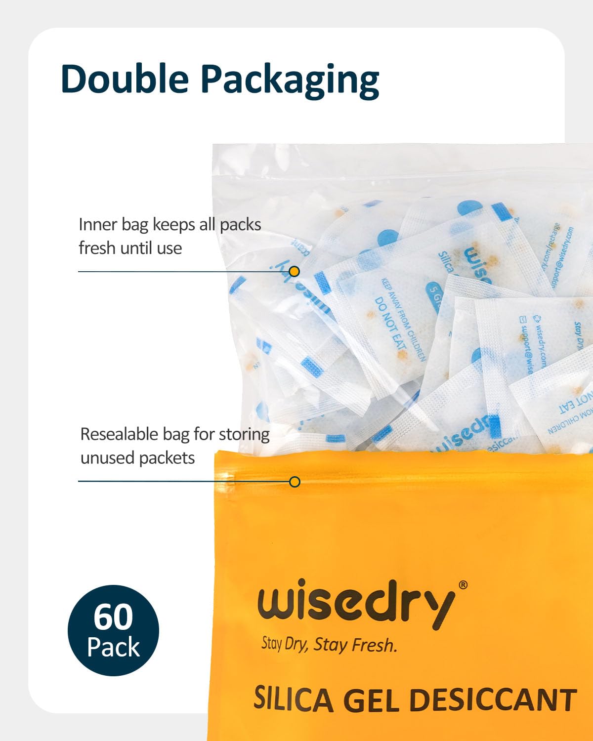 wisedry 2 x 500 Gram [2.2 lbs] Rechargeable Silica Gel Car Dehumidifier, Microwave Fast Reactivated Desiccant Packets Large for Gun Safe Closet Basement Garage Storage Moisture Absorber Bag Reusable