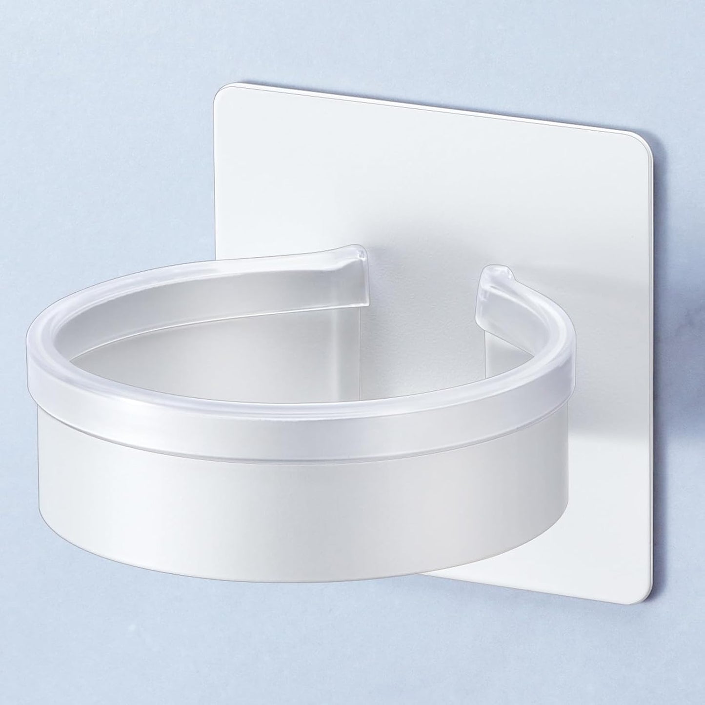 Hair Dryer Holder Wall Mounted, Blow Dryer Holder, Hair Tool Organizer for Hair Dryer Storage Hanger, Adhesive Hairdryer Holder for Bathroom Barber Shop (White)