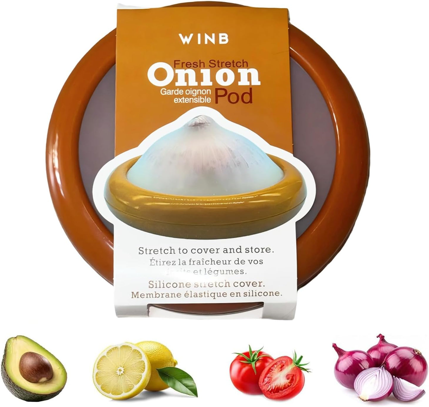 Winb Reusable Fruit and Veggie Savers - Ideal for Avocado Saver, Tomatoes Saver, Apples Saver, Garlic Saver, Onion Saver (Avocado saver-2 Count)