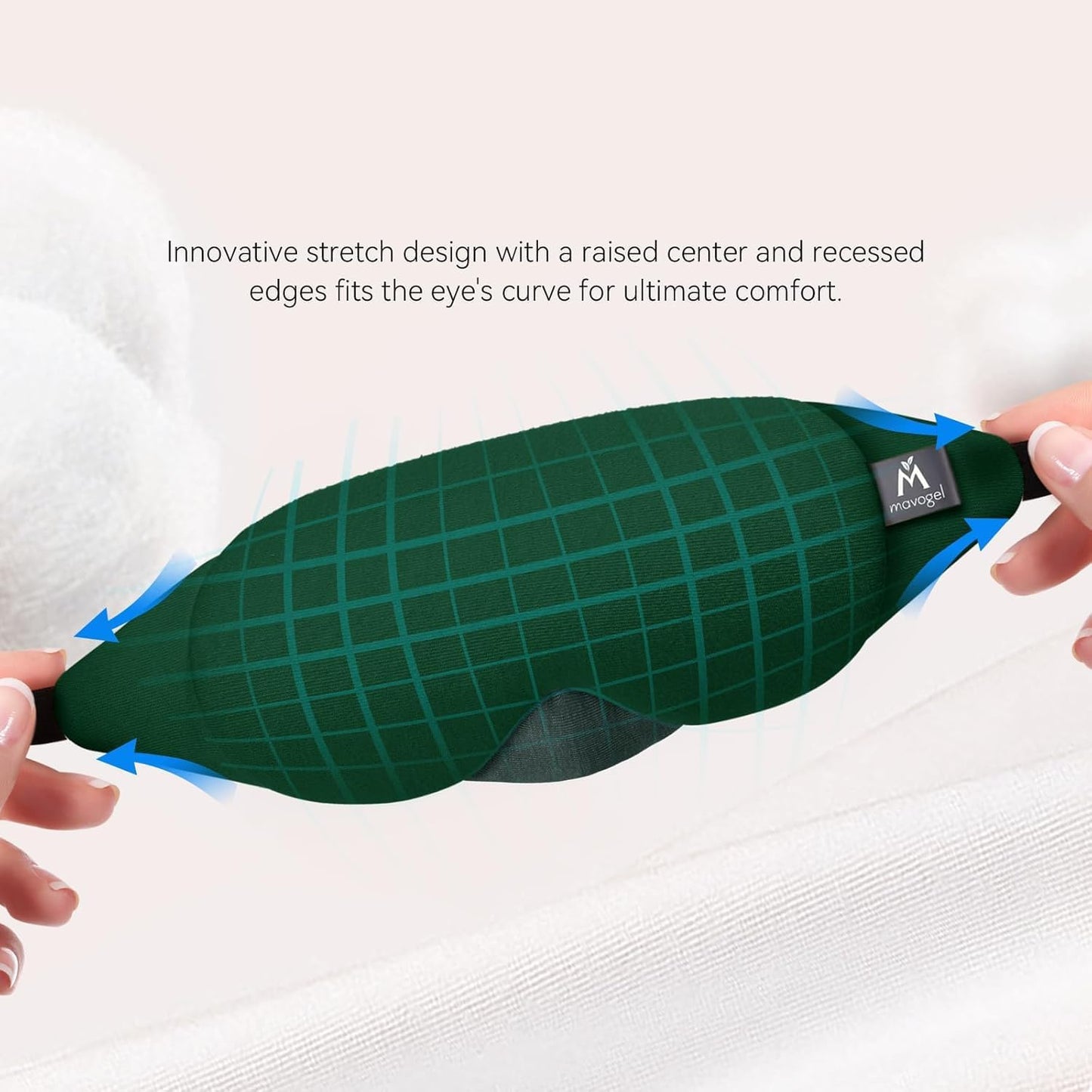 Mavogel Cotton Sleep Eye Mask, Light Blocking with Adjustable Nose Bridge | Updated Design, Soft and Comfortable Night Eye Mask for Men Women, Eye Blinder for Shift Work, Includes Travel Pouch, Grey