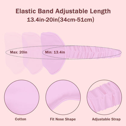 Amrules Sleep Mask Set of 2, Adjustable Silk Eye Mask for Sleeping, Soft Sleeping Eye Shade Cover for Women, Good for Blocking Light, Reducing Puffiness, Enhancing Sleep Quality (Blush Pink & Black)
