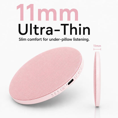 Pillow Speaker for Sleeping, Headphone-Free Mini Bluetooth Speaker Under Pillow, White Noise Sound Machine with Pink Noise, Auto-Off Timer for Side Sleeper