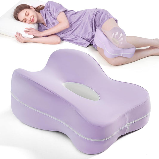 13" Extended-Length Knee Pillow for Side Sleepers with Full Thigh Support | Memory Foam Leg Pillow for Side Sleeping with Airflow Vent Reduces Heat – No Stiffening, Relieves Back/Hip/Knee Pain