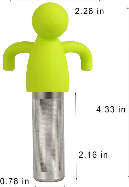 Leden Tea Infuser for Loose Leaf Tea Cute Tea Strainer Ball Stainless Steel Extra Fine Mesh Tea Steeper Filter for Cup Mug Silicone Handle Grey