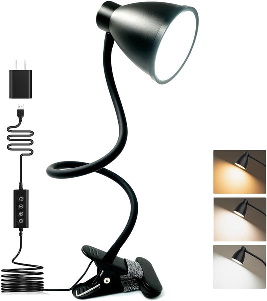BOHON Desk Lamp 5 Color Modes 10 Brightness Dimmer Reading Light Black