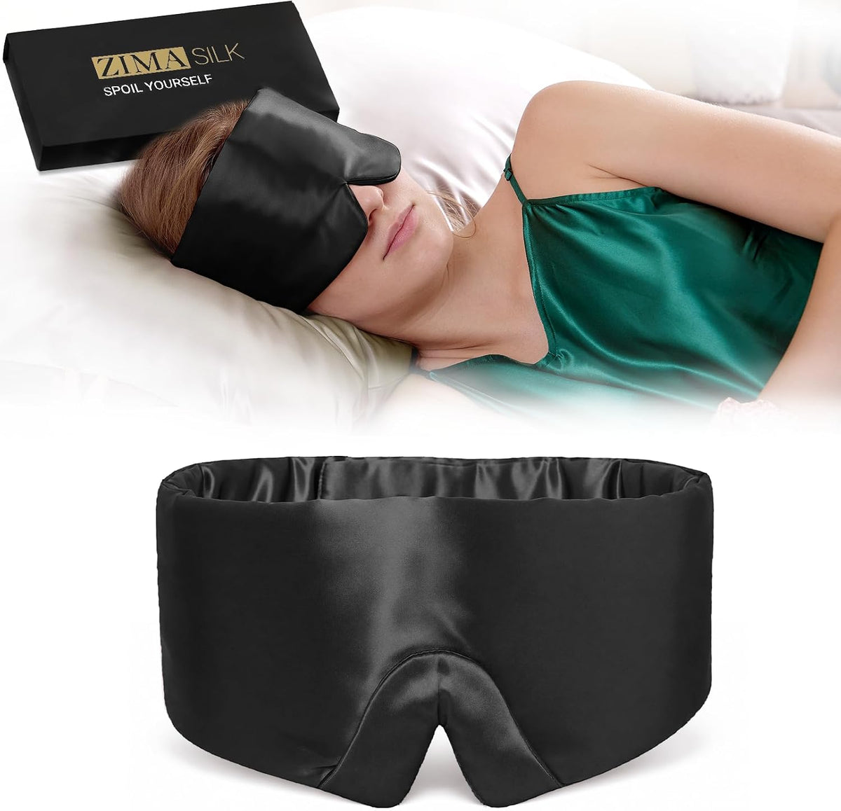 ZIMASILK 22 Momme 100% Mulberry Silk Sleep Mask - Full Silk Filled