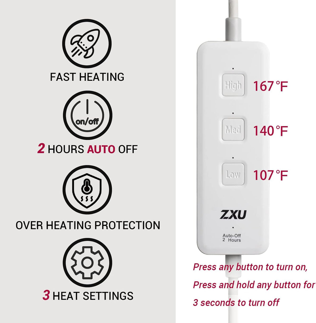 Electric Heated Foot Warmers- Fast-Heating Electric Heating Pad for Foot with 3 Heat Settings,Super-Soft Sherpa-Lined, Machine-Washable, Auto Shut-Off Heated Foot Warmers Under Desk for Men, Women