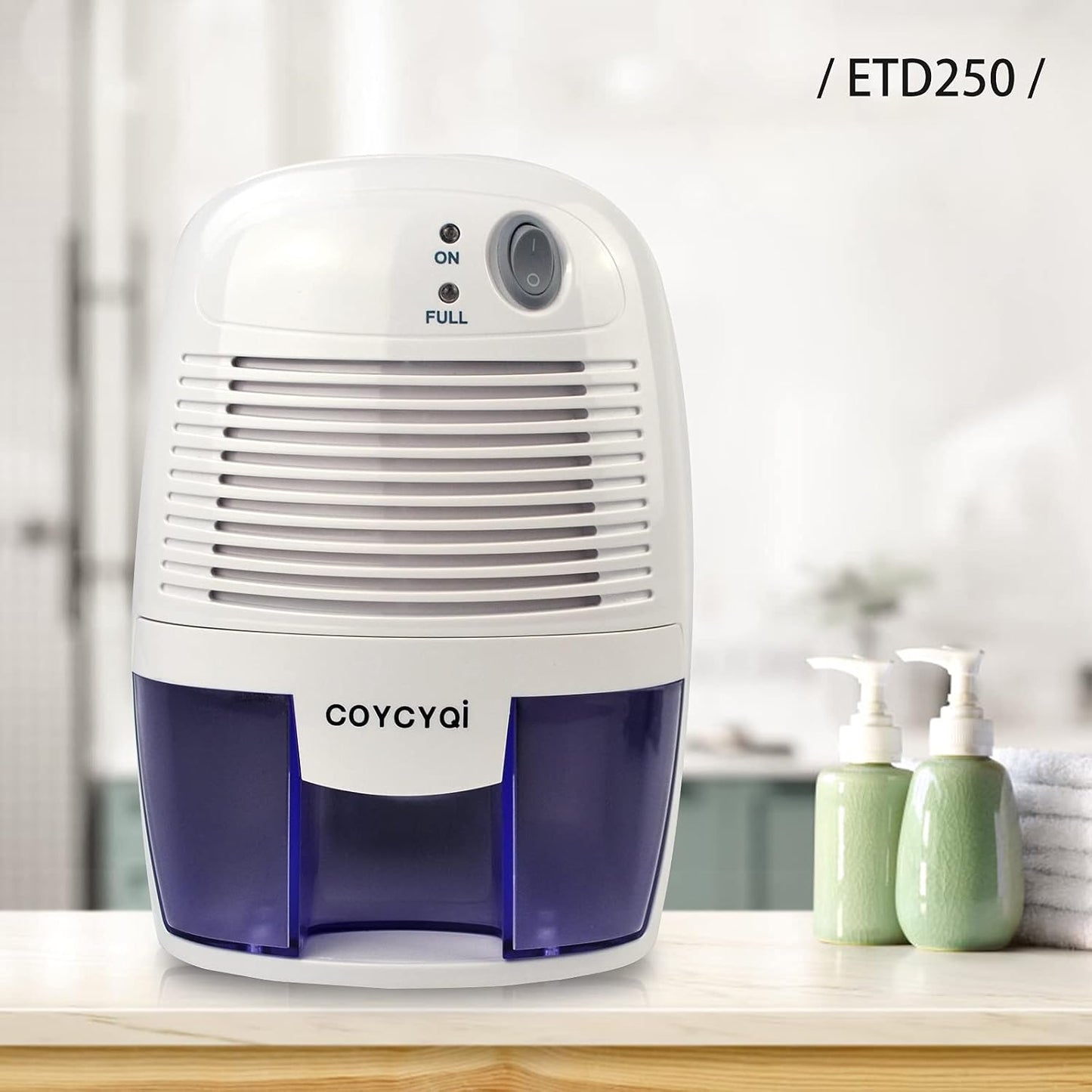 Small Dehumidifier,12V3A adapter，1200 Cubic Feet (215 sq ft) Portable Mini Dehumidifier Quiet Use for High Humidity in Home, Bathroom, Bedroom, Office, Basements, Wardrobe Closet,RV