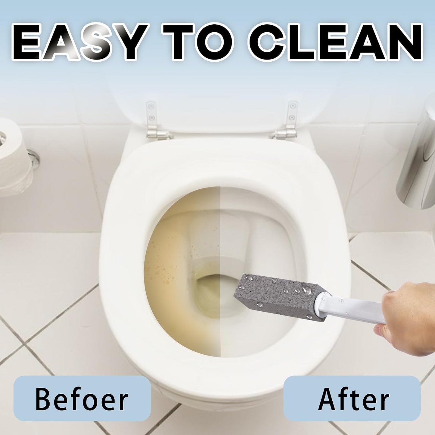 ARZQUT 2 Packs Pumice Cleaning Stone with Extra Long Handle, Pumice Stone for Toilet Bowl Cleaning for Cleaning Toilets, Bathtubs, Grills, Swimming Pools, Sinks