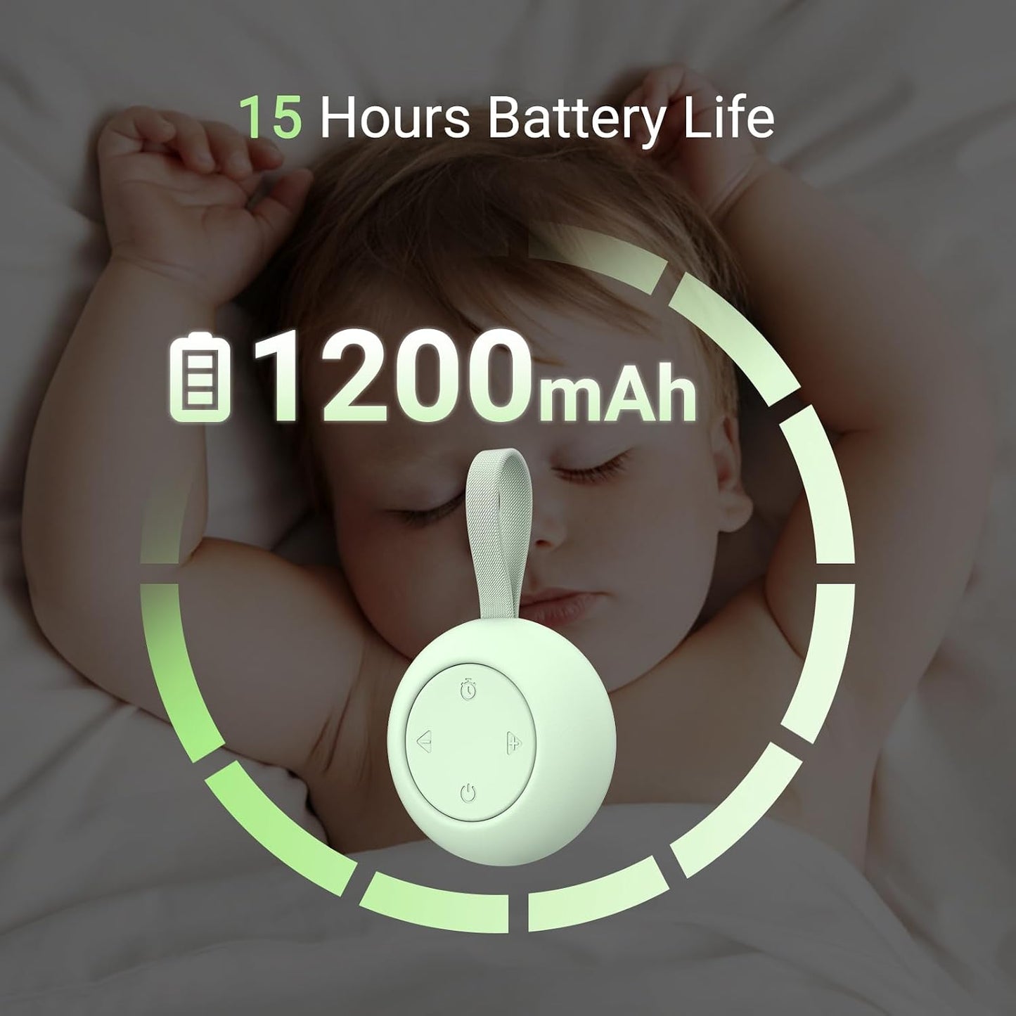 Portable Baby Sound Machine [White Noise for Babies Kids Adults][Timer Function][20 Soothing Sounds][Sleep Soother] 15 Hours Battery Life, Travel,Registry,Gifts,Shower,Clips on Baby Stroller
