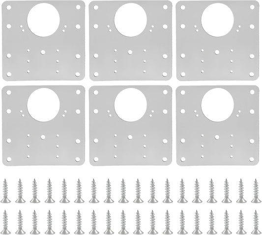 6 PCS Cabinet Hinge Repair Plate Kit, Stainless Steel | Brackets Mounting Screws, Protective Repair Board, For Kitchen Cabinet, Cupboard Doors and Furniture