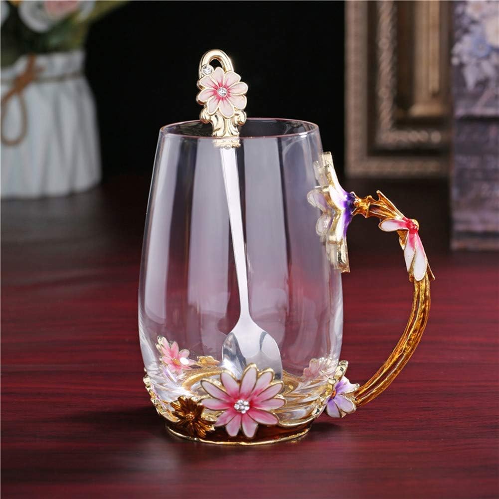 Luka Tech 35OZ Enamel Glass Flower Teapot Gifts For Women