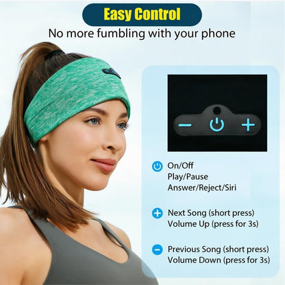 BORAYDA 2-Pack Bluetooth Headband, Bluetooth 5.4 Sleeping Headphones,18 Hours Play Time,HD Stereo, Built-in Microphone, Workout, Running, Sports, Men/Women Giftv