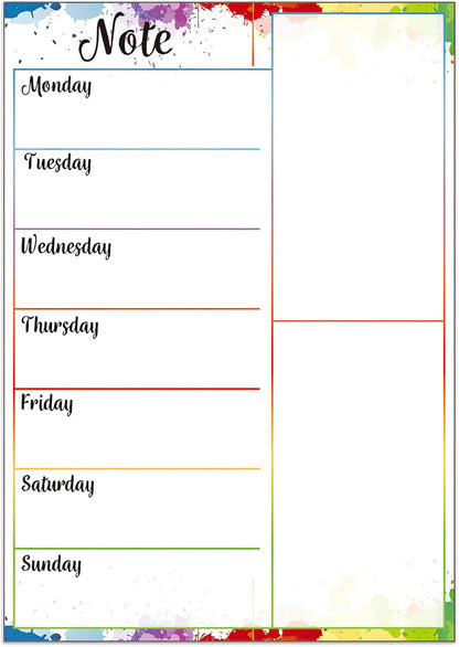 Magnetic Weekly Meal Planner, Fridge Dry Erase Menu Board (A) | 8 x 12 inch dry erase whiteboard with strong magnetic backing for weekly menus, notes, grocery lists, families and roommates