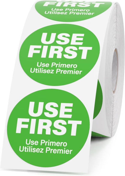 500Pcs Use First Stickers 1.5 Inch Food Service Labels Waterproof | Food Rotation Labels, Removable Stickers for Restaurant, Permanent Adhesive, FIFO Inventory Control, Containers
