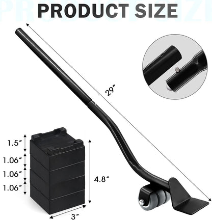 22" Furniture Lifter Tool, Appliance Metal Lifter for Heavy Furniture Grey | 1 Lifter Tool, 4 Raise Blocks, Movers, Sliders & Wheels to Move Sofa, Refrigerator, Washing Machine Easily & Safely