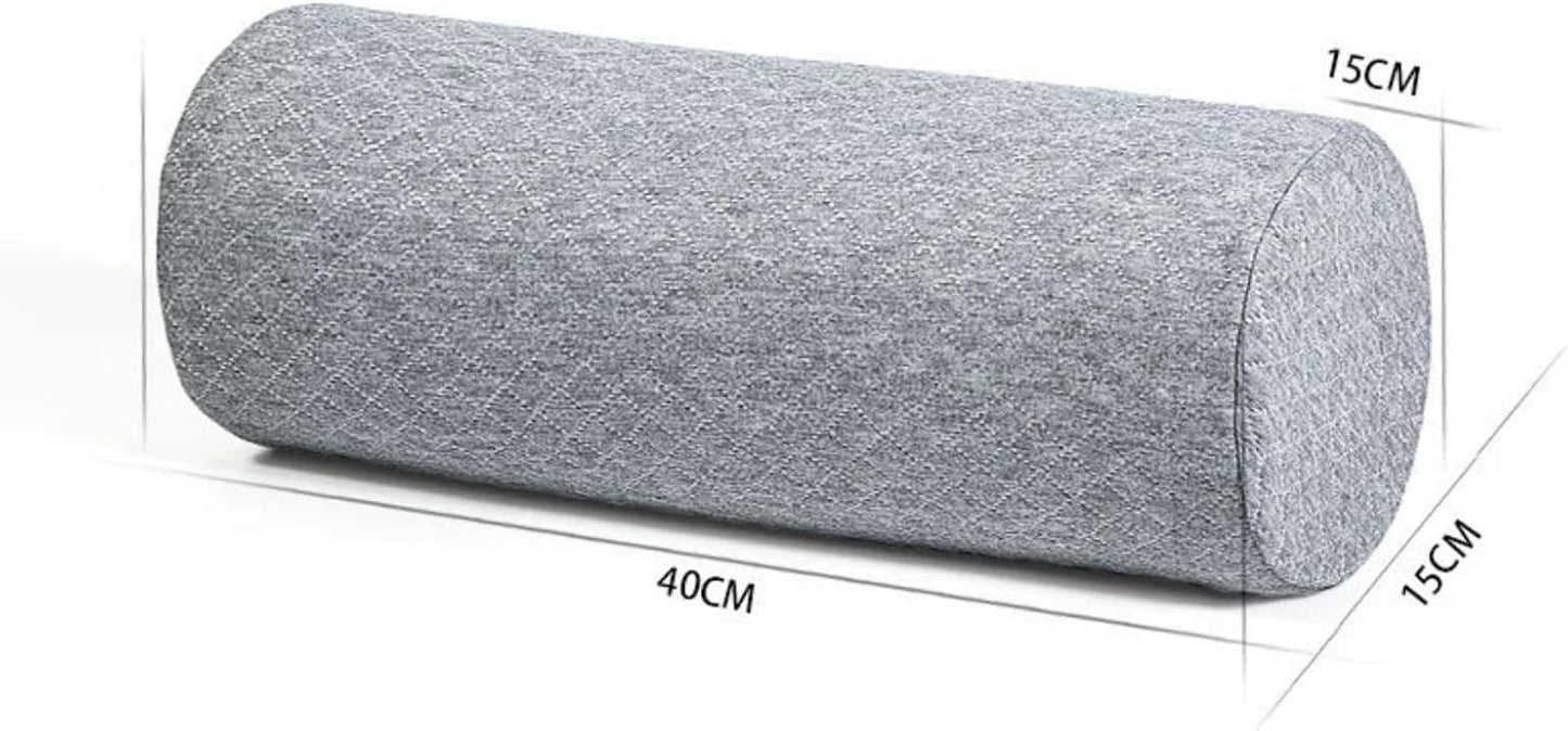 Bogey's Antidote Neck Roll Pillow for Pain Relief Sleeping, Cervical Memory Foam Cylinder Pillow,Travel Bolster Pillow for Bed for Side Sleepers Back Sleeper,15.7 * 6 * 6 inch (White)