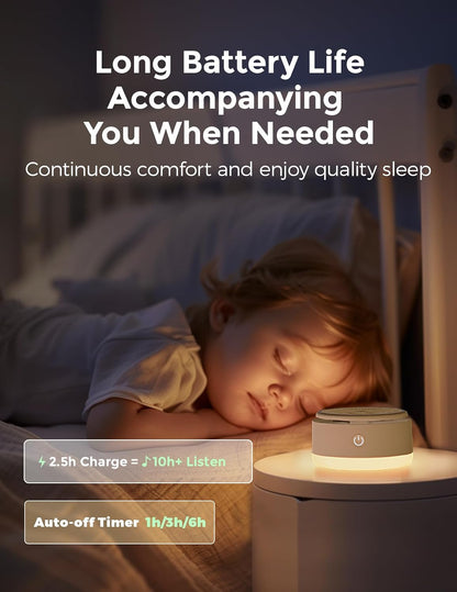 Momcozy Sound Machine for Baby | Portable White Noise Sound Machine for Sleep Rechargeable | 20 Sleep Sounds White Noise Machine with Nursery Night Light | Travel Sleep Sound Machine Battery Based