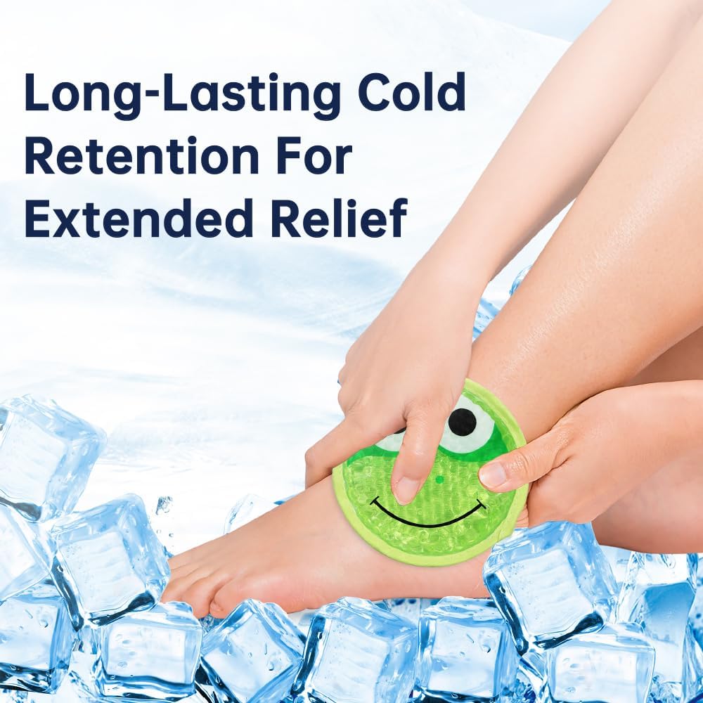 Gel Ice Pack for Injuries 2 Packs Cute Reusable Hot Cold Gel Packs for Fever Pain Relief Wisdom Teeth First Aid and Neck Head Arms Legs Knee Ankle