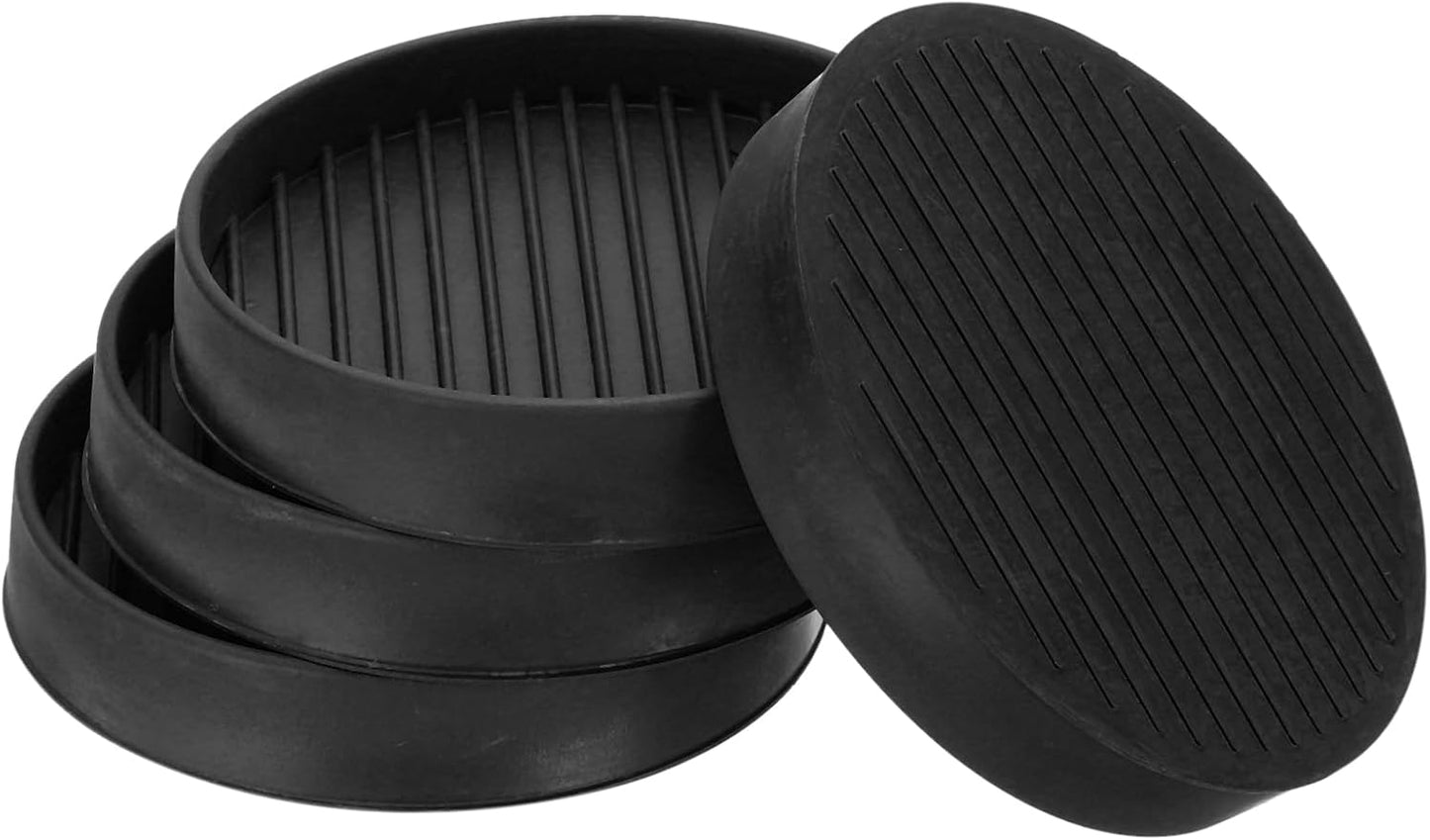 PATIKIL 4 Inch Rubber Furniture Pads, 4 Pack Non-Slip Furniture Coasters Round Anti Skid Caster Cups Furniture Feet Cup Floor Protectors for Bed Couch Stoppers, Brown