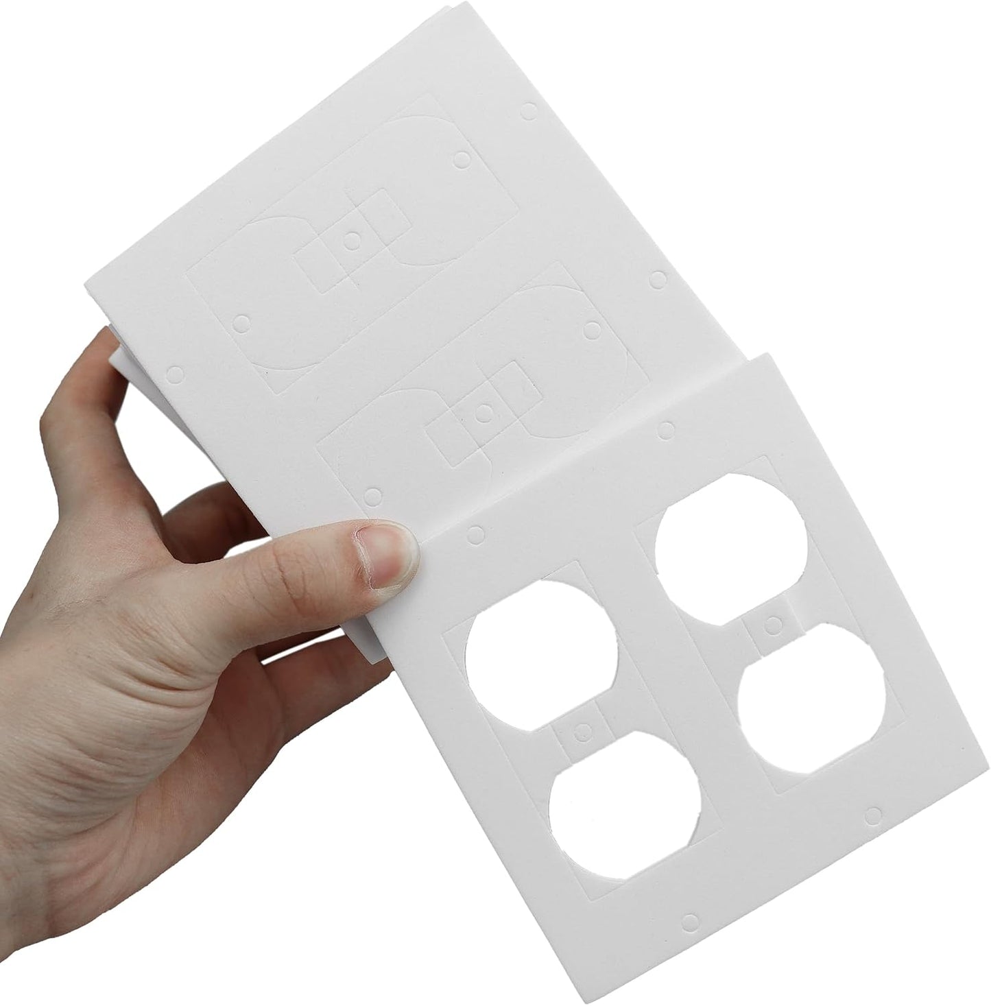 30 PCS Electrical Outlet Insulation Pads, Wall Plate Outlet Sealers, 3mm Extra Thick 2-Gang Outlet Insulators Draft Sealers for Light Switch Covers, White