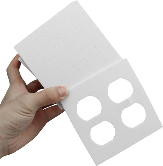 30 PCS Electrical Outlet Insulation Pads, Wall Plate Outlet Sealers, 3mm Extra Thick 2-Gang Outlet Insulators Draft Sealers for Light Switch Covers, White