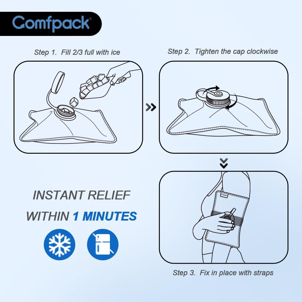 XL Ice Pack for Injuries Reusable, 21.7 x 13 Flexible Hot Cold Pack with 3 Straps for Maximum Back and Full Body, Adjustable Cold Pack Wrap for Swelling, Bruises, Muscle Pain, Inflammation