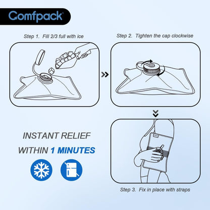 XL Ice Pack for Injuries Reusable, 21.7 x 13 Flexible Hot Cold Pack with 3 Straps for Maximum Back and Full Body, Adjustable Cold Pack Wrap for Swelling, Bruises, Muscle Pain, Inflammation