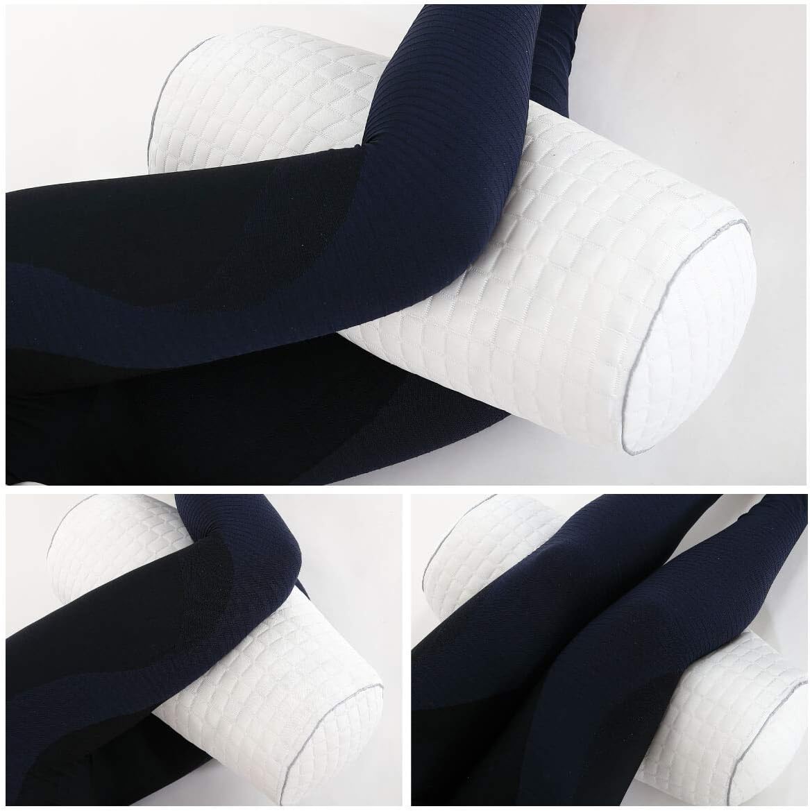 Kingnex Cylinder Bolster Roll Pillow for Sleeping on Back or Side 20x8