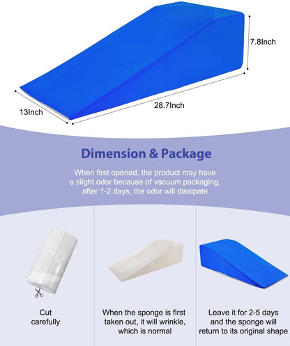Knee Surgery Pillow Straight Leg Pillow Elevation Blood Circulation | Cooling Cover Foam Wedge for Elevating Leg Machine Washable Removable| Knee Wedge Pillow Post Surgery