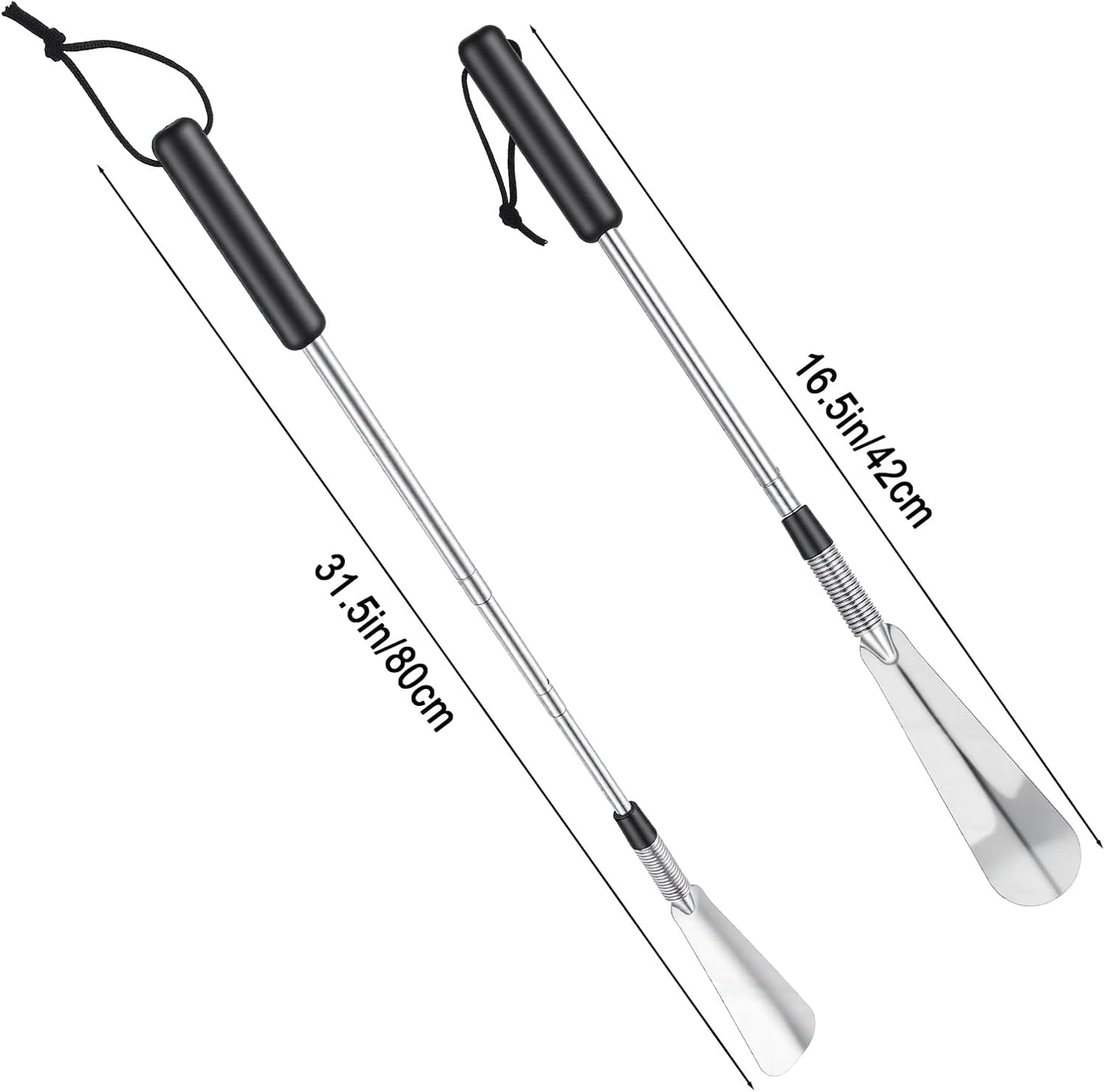 Shoe Horn Long Handle Retractable Aluminum Shoe Horn Folding Portable Adjustable Telescopic Horns for Seniors Men Boots Women