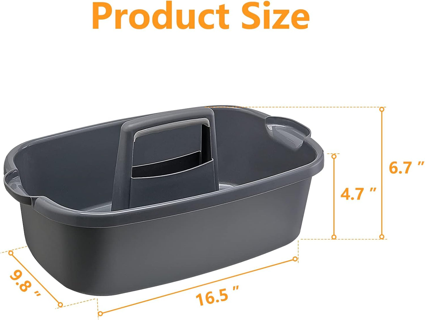 Goderewild Multi-Purpose Plastic Cleaning Caddy with Handle, Shower Caddy Organizer/Storage Basket/Totes Portable for Bathroom Supplies, Cleaning Products, Under Sink Tool, Housekeepers (Grey)