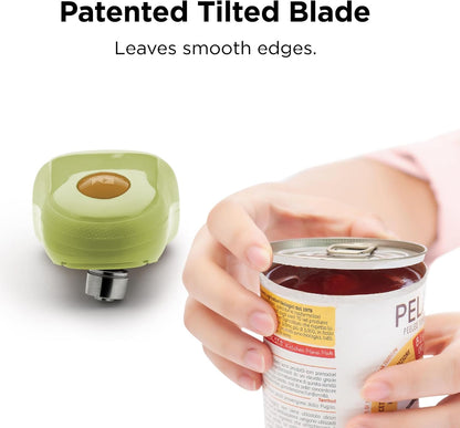Kitchen Mama One Touch Electric Can Opener, Avocado | Opens with One Button Press, Auto-Stop, Smooth Edge, Cordless, Battery Operated