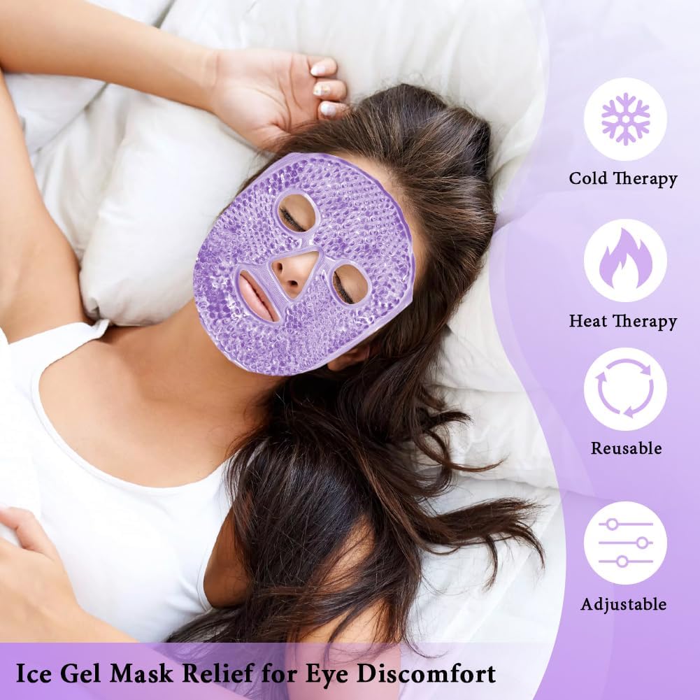 my novel things Face Ice Pack and 2 Packs Silicone Face Mask Cover