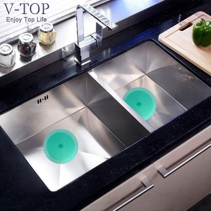 Shower Drain Hair Catcher Tub Stopper, V-TOP Drain Cover for Shower to Catcher Hair, Silicone Bathtub Drain Plug Suit for Bathroom Kitchen and Laundry, 4 Pack