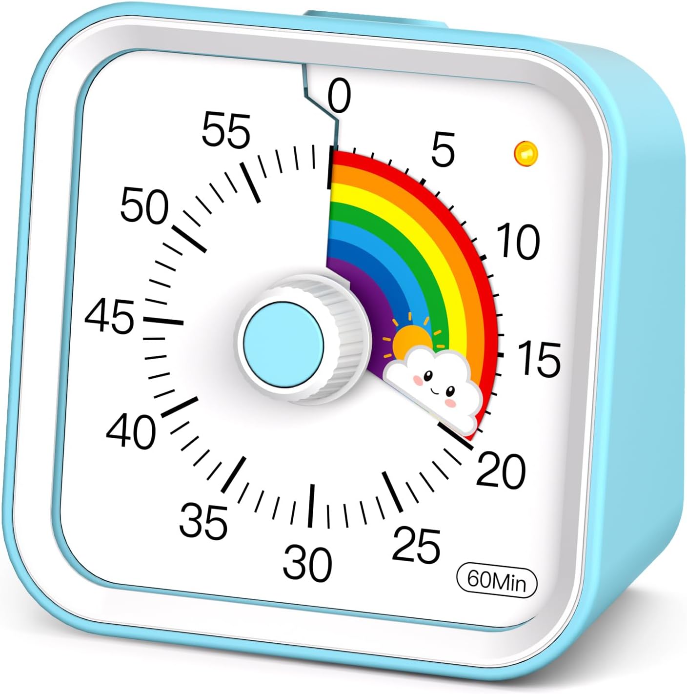 Visual Timer for Kids, Countdown Timer with Pause Function, White | Timer for Kitchen Cooking, Classroom, Study, Toddler, ADHD, Cute Timer Clock, Alarm 3 Volume Levels, Light Indicator