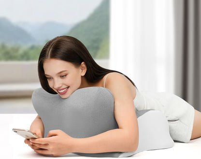 Memory Foam Ergonomic Wedge Pillow, Reading Pillow for Bed, Headboard Pillow Support for Back Pain, Acid Reflux & Sitting Up, Ideal for Massage with Removable Cover