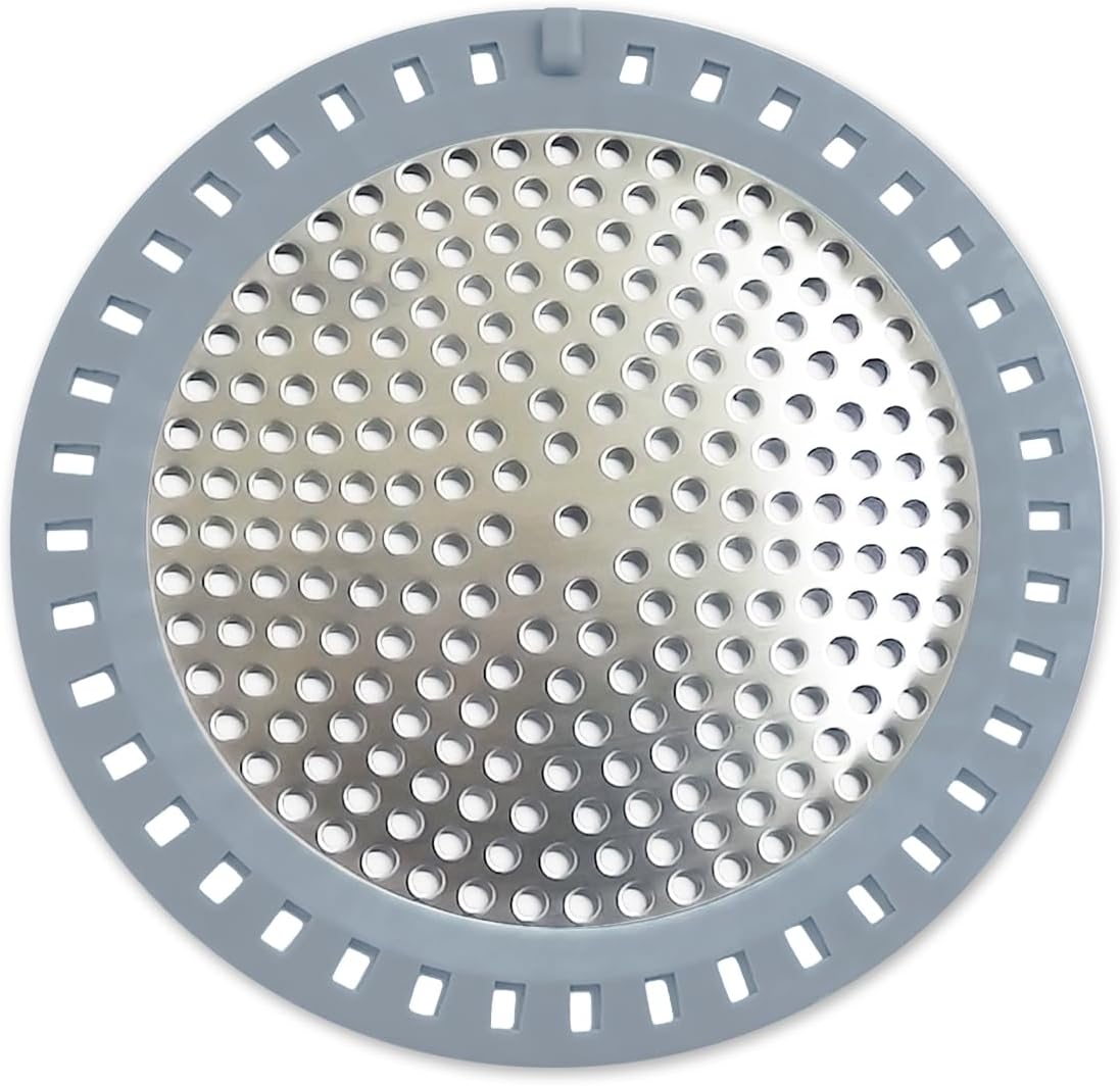 Huntonry Drain Hair Catcher, Shower Hair Drain Catcher, Shower Drain Cover, Bathtub Drain Strainer, Tub Hair Catcher, Bathroom Sink Strainer Hair Trap Filter, Bathroom Drain Defender, Flat, Round