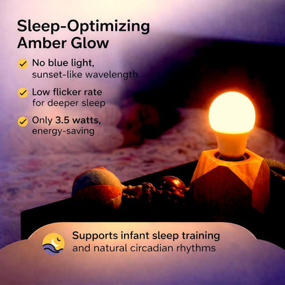 Amber Light Bulbs for Sleep I 1800K Warm Light Bulbs for Bedside Lamp I 3.5W E26 Led Bulb (60W Equiv) Orange Led Lights for Bedroom Soft Warm Lighting I Dim Night Light for Kids Room Warm Light Lamp