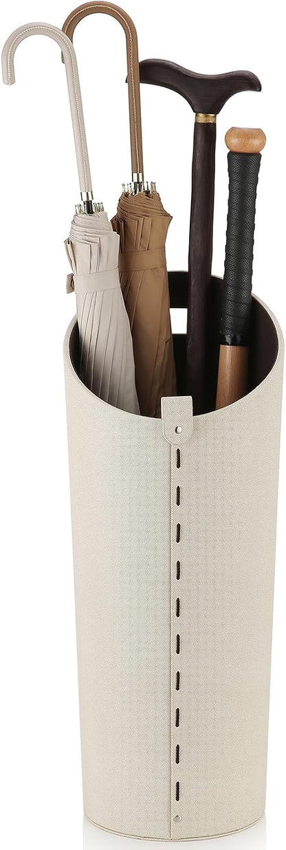 Tall Umbrella Holder White That won't Tip Over and Removable Drip Water Tray Modern Farmhouse Home Decor Umbrella Bucket Rack Can Storage 10 Different Sizes of Golf Umbrellas Canes etc